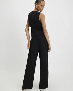 Black Tailored Wide Leg Trousers