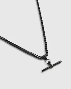 Black T-Bar Chain Necklace