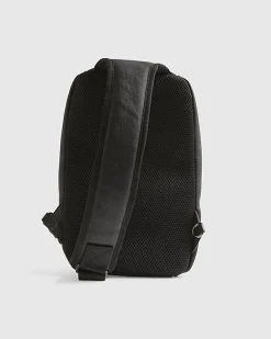 Black Textured Faux Leather Cross Body Bag