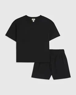 Black T-Shirt and Shorts Set
