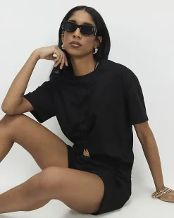 Black T-Shirt and Shorts Set
