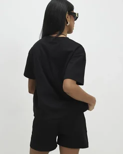 Black T-Shirt and Shorts Set