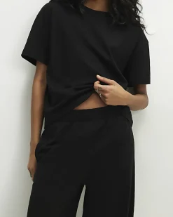 Black T-Shirt and Trousers Set