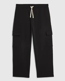 Black Wide Leg Cargo Joggers