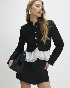 Black Wrap Front Mini Skort