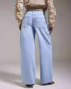 Blue Baggy Wide Leg Jeans