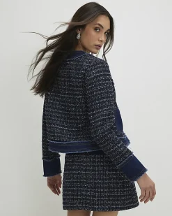 Blue Boucle Denim Jacket