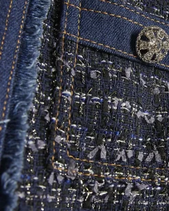 Blue Boucle Denim Jacket