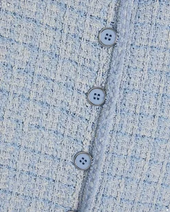 Blue Boucle Sleeveless Waistcoat