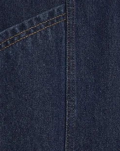 Blue Clean Waistband Wide Leg Jeans