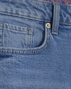 Blue Cropped Kick Flare Jeans