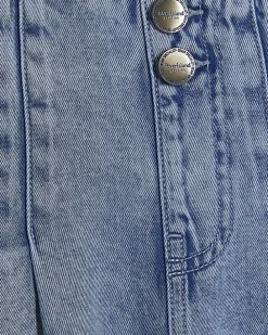 Blue Denim Dart Detail Shorts