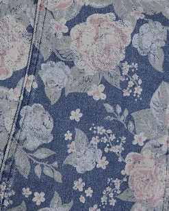 Blue Denim Floral Bandeau Top