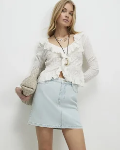 Blue Denim Mini Skirt