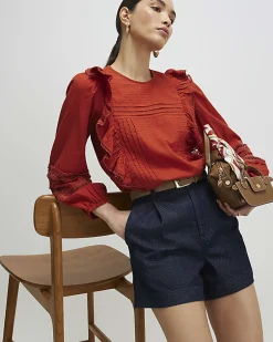 Blue Denim Tailored Longline Short
