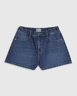 Blue Elasticated A Line Shorts