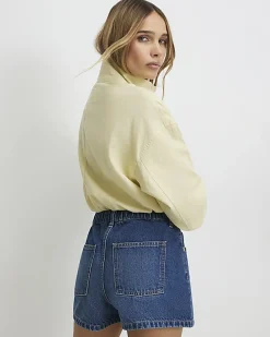 Blue Elasticated A Line Shorts