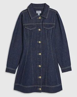 Blue Fitted Denim Dress