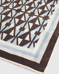 Blue Geometric Print Scarf