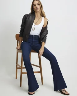 Blue High Waisted Sculpt Flare Jeans