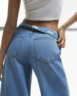 Blue High Waisted Soft Wide Leg Jeans