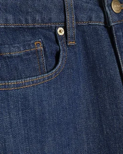 Blue High Waisted Stretch Straight Leg Jeans