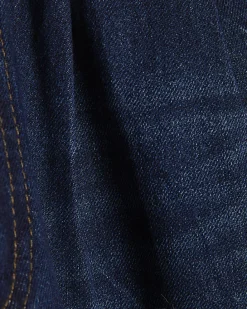 Blue High Waisted Tie Detail Wide Leg Jeans