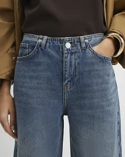 Blue High Waisted Wide Leg Jeans