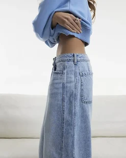 Blue Light Wash Balloon Leg Jeans
