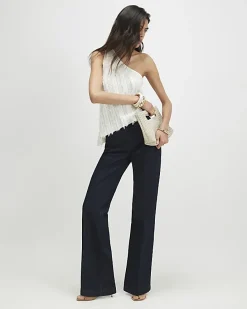 Blue Mid Rise Bootcut Jeans