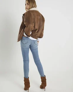 Blue Mid Rise Sculpt Skinny Jeans