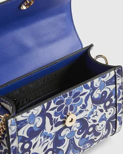 Blue Mini Floral Tote Cross Body Bag