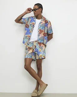 Blue Mosaic Swim Shorts