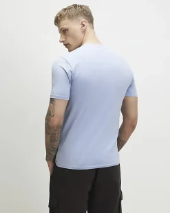 Blue Muscle Fit Lightweight Stretch T-Shirt