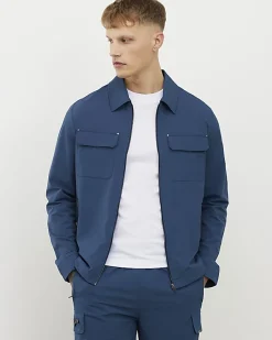 Blue Muscle Fit Shacket