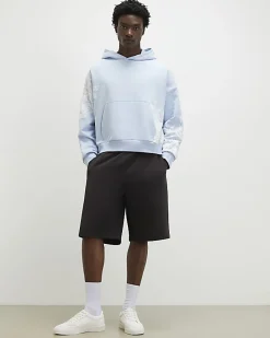 Blue Oversized Floral Hoodie