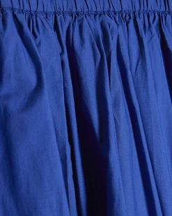 Blue Poplin Bubble Hem Skirt