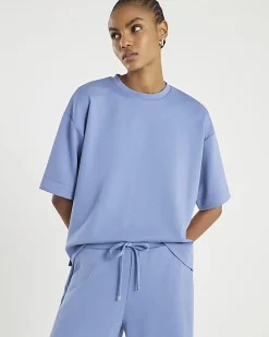 Blue Premium Short Sleeve Boxy Fit T-shirt