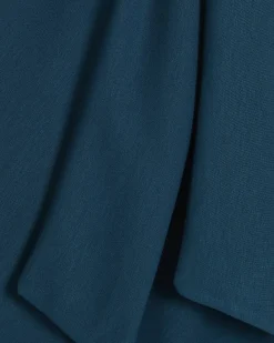 Blue Premium Short Sleeve Tie Side Midi Dress