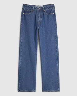 Blue Relaxed Straight Leg Jeans