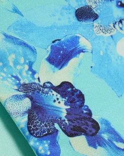 Blue Reversible Floral Print Bikini Bottoms