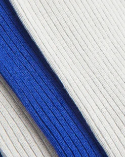 Blue Ribbed Socks 2 Pack
