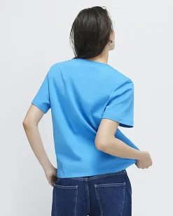 Blue Short Sleeve Slim Fit T-Shirt