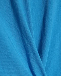 Blue Short Sleeve Twist Front T-shirt