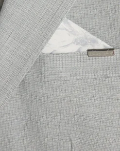 Blue Skinny Fit Micro Check Suit Jacket