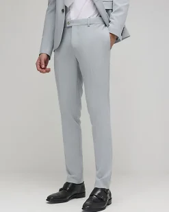 Blue Skinny Fit Micro Check Suit Trousers