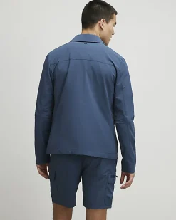 Blue Skinny Fit Stretch Cargo Shorts