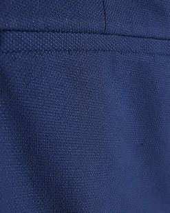 Blue Slim Fit Stretch Textured Suit Trousers