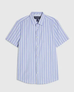Blue Slim Fit Stripe Shirt
