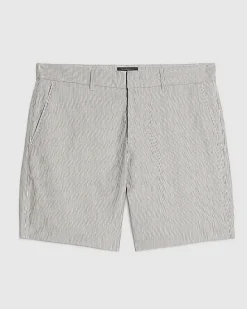 Blue Slim Fit Stripe Shorts